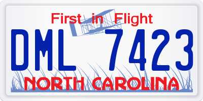 NC license plate DML7423