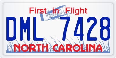 NC license plate DML7428