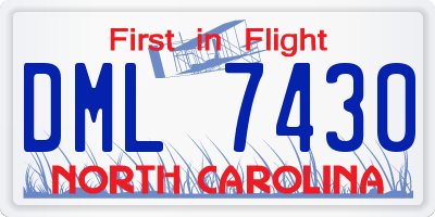 NC license plate DML7430