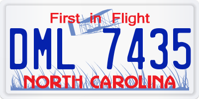 NC license plate DML7435