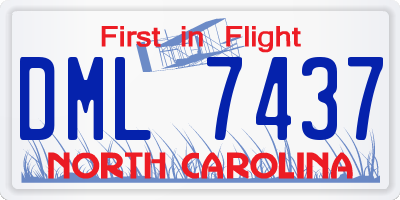 NC license plate DML7437