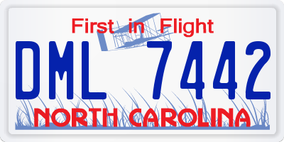 NC license plate DML7442