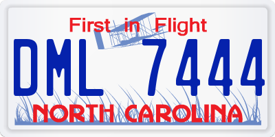 NC license plate DML7444