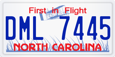 NC license plate DML7445