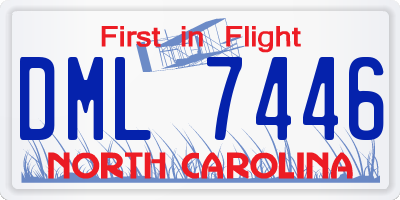 NC license plate DML7446