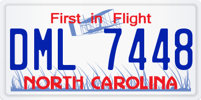 NC license plate DML7448