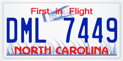 NC license plate DML7449
