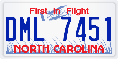 NC license plate DML7451