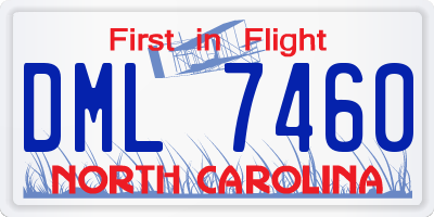 NC license plate DML7460