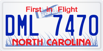 NC license plate DML7470