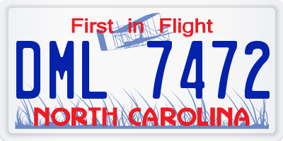 NC license plate DML7472