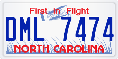 NC license plate DML7474
