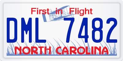 NC license plate DML7482