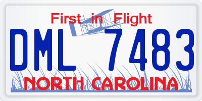 NC license plate DML7483