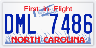NC license plate DML7486
