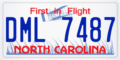 NC license plate DML7487