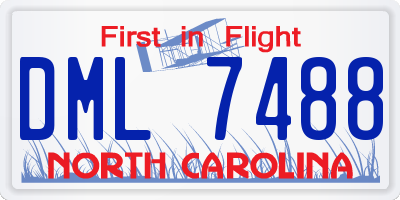 NC license plate DML7488