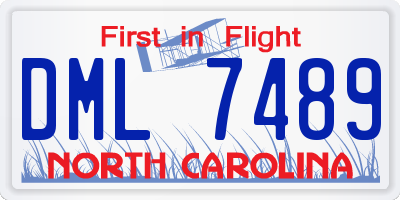 NC license plate DML7489