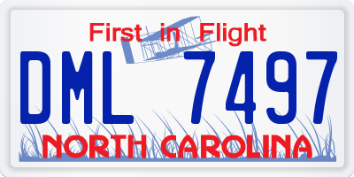 NC license plate DML7497