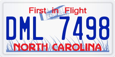 NC license plate DML7498