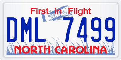 NC license plate DML7499