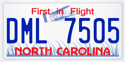 NC license plate DML7505