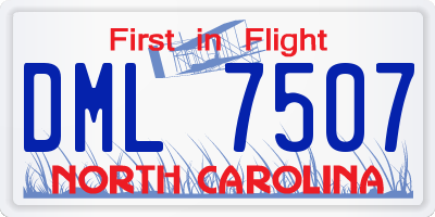 NC license plate DML7507