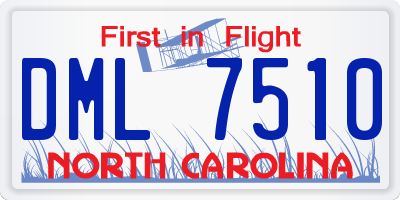 NC license plate DML7510