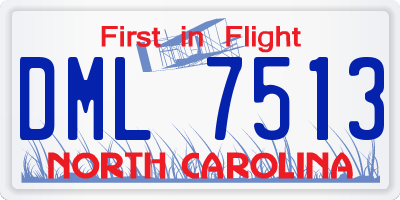 NC license plate DML7513