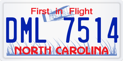 NC license plate DML7514