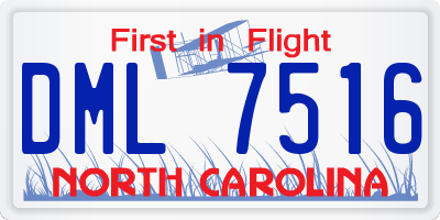 NC license plate DML7516