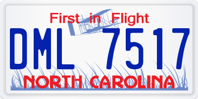 NC license plate DML7517