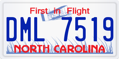 NC license plate DML7519