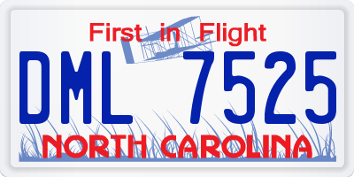 NC license plate DML7525