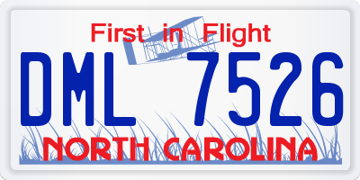 NC license plate DML7526