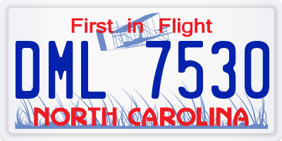 NC license plate DML7530