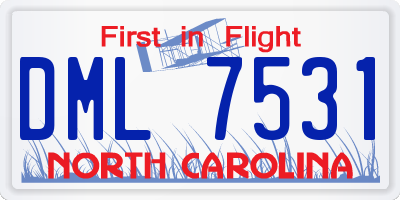 NC license plate DML7531