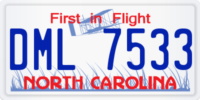 NC license plate DML7533