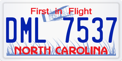 NC license plate DML7537