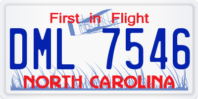 NC license plate DML7546
