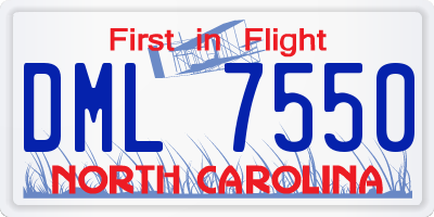 NC license plate DML7550