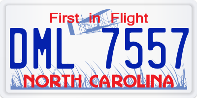 NC license plate DML7557
