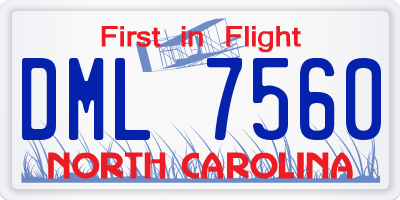 NC license plate DML7560