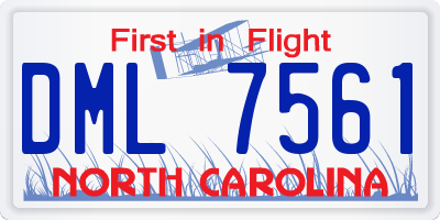 NC license plate DML7561