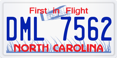 NC license plate DML7562