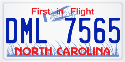 NC license plate DML7565