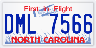 NC license plate DML7566