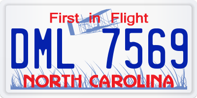 NC license plate DML7569