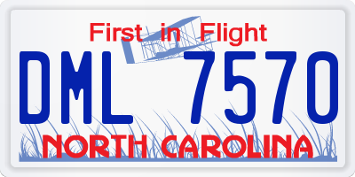 NC license plate DML7570