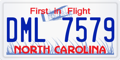 NC license plate DML7579
